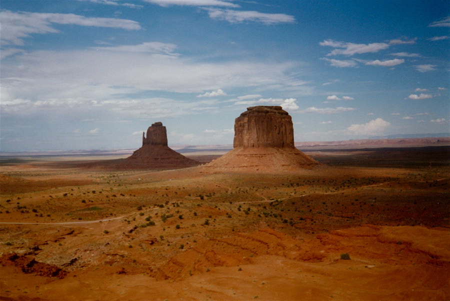 Monument Valley, skalní věže zvané "Mittens".