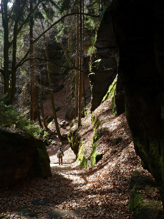 Sestup roklí nad Waltersdorf Mühle.