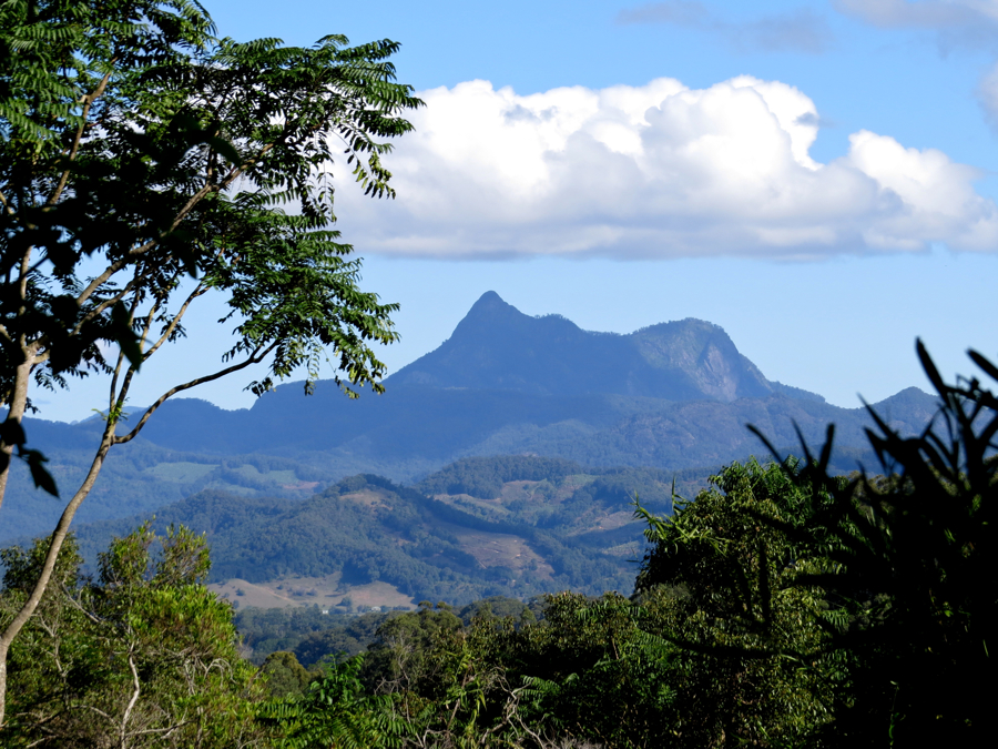 Wollumbin, čili Mount Warning (1156 m), New South Wales.