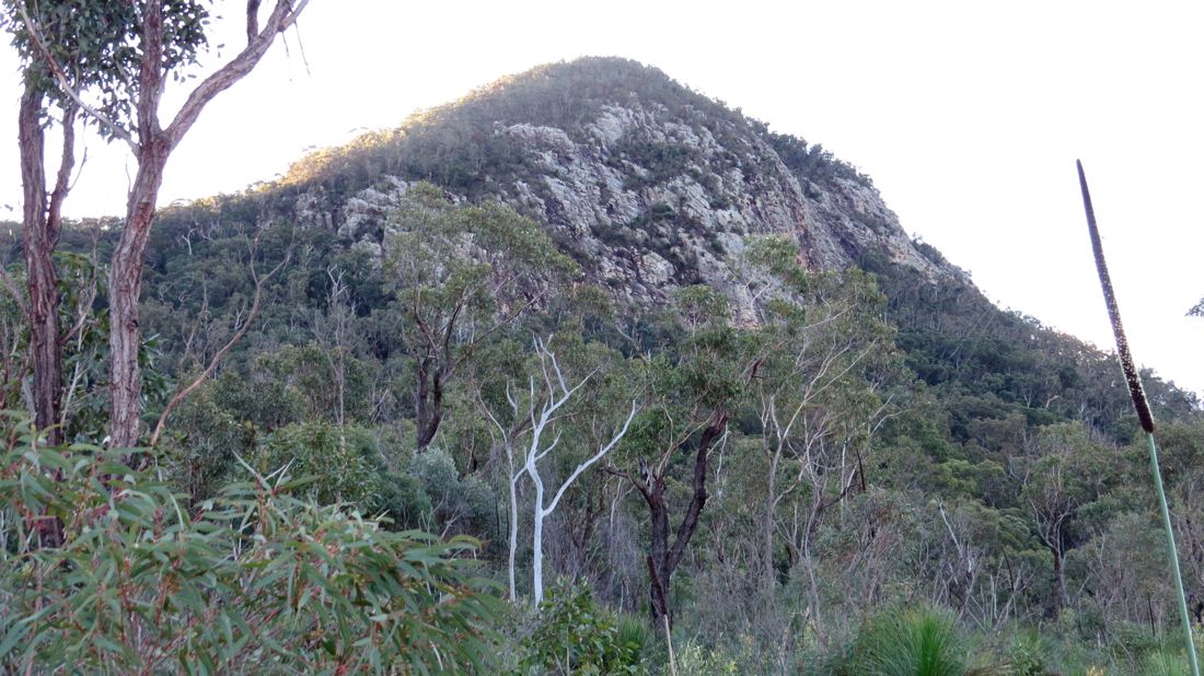Pohled k vrcholu Mt Greville ze Southeast Ridge.