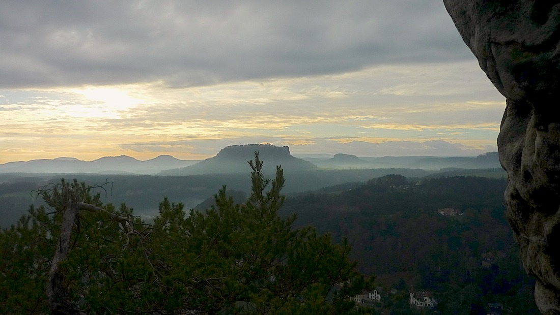 Stolové hory Papststein, Gohrisch, Lilienstein a Pfaffenstein.