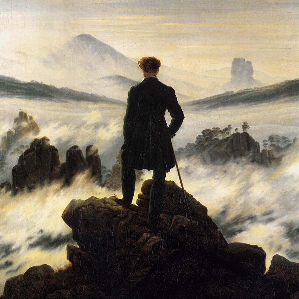 C. D. Friedrich: Der Wanderer über dem Nebelmeer.