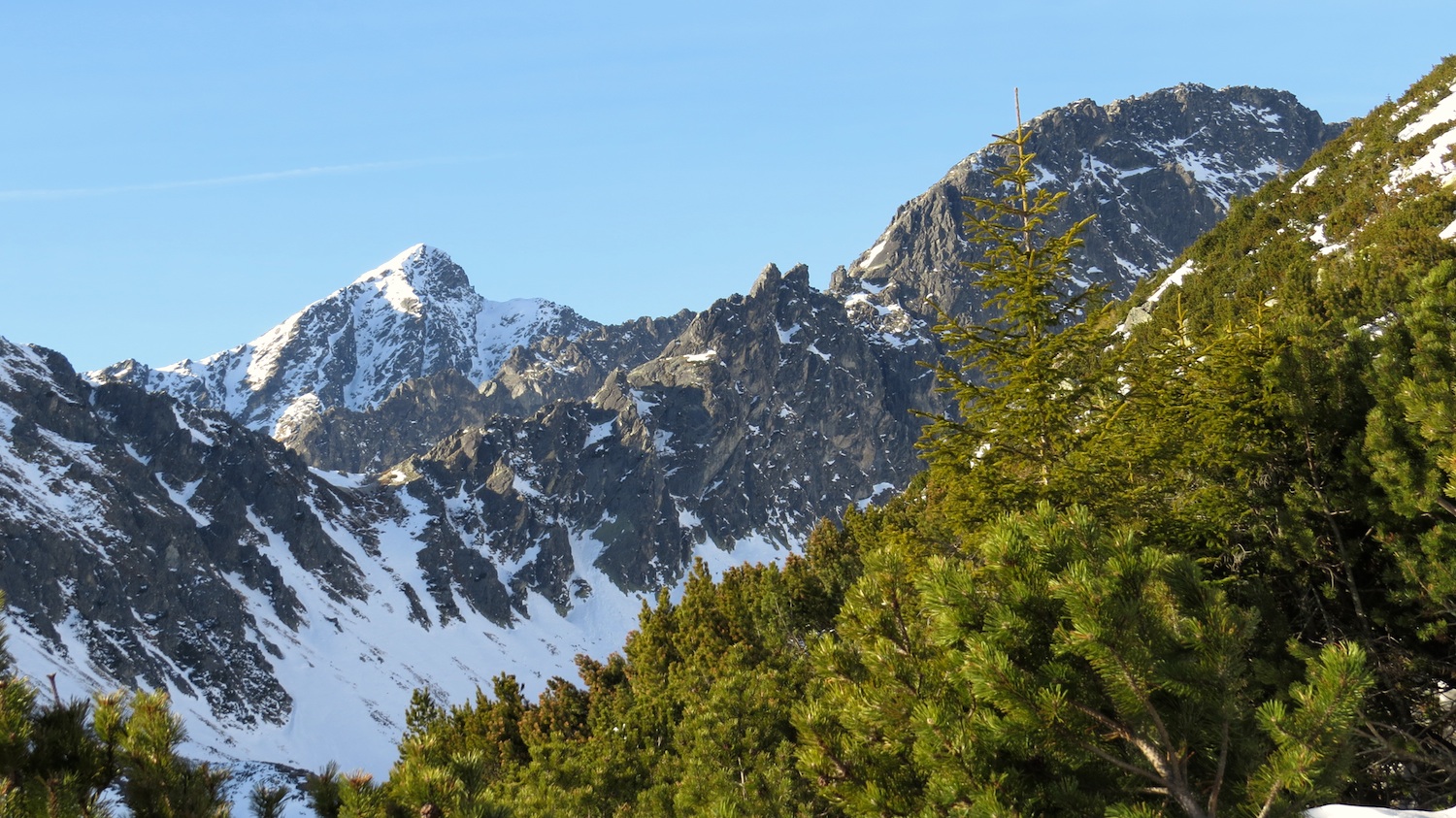 Kriváň od Predného Soliska, leden 2020.