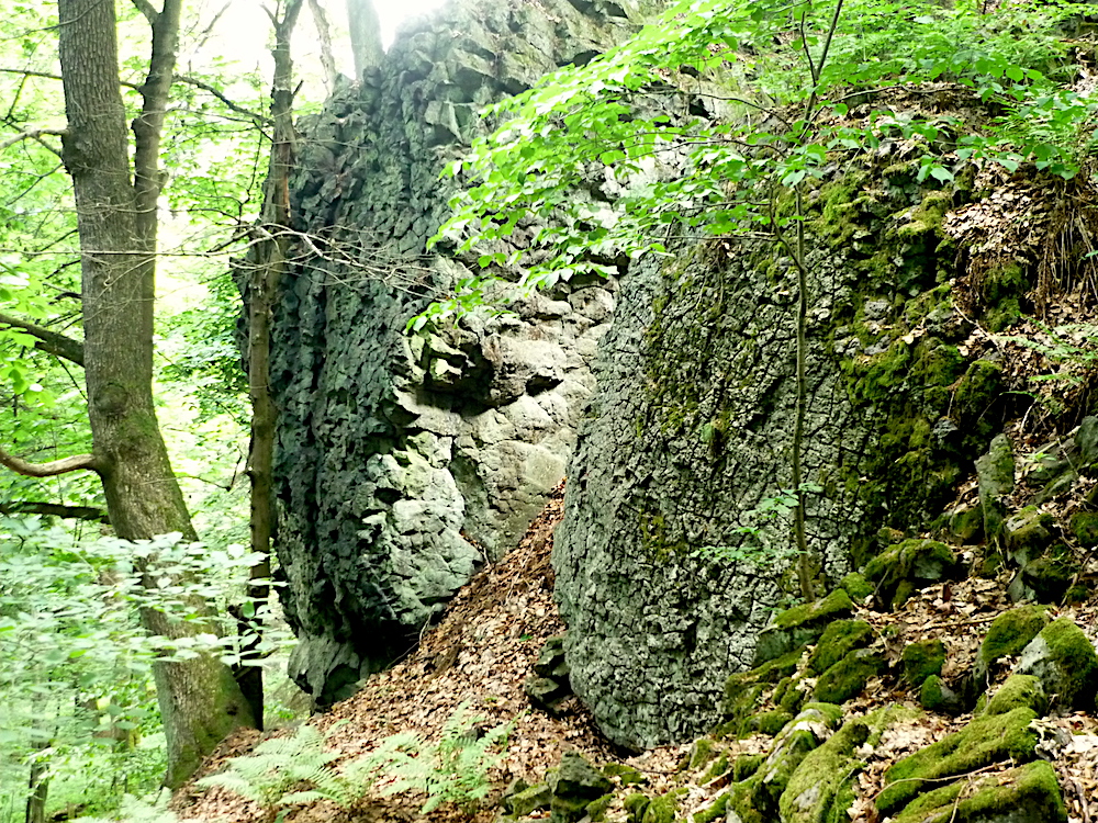 Skalky na jižních svazích téhle neutěšené středohorské šestistovky.