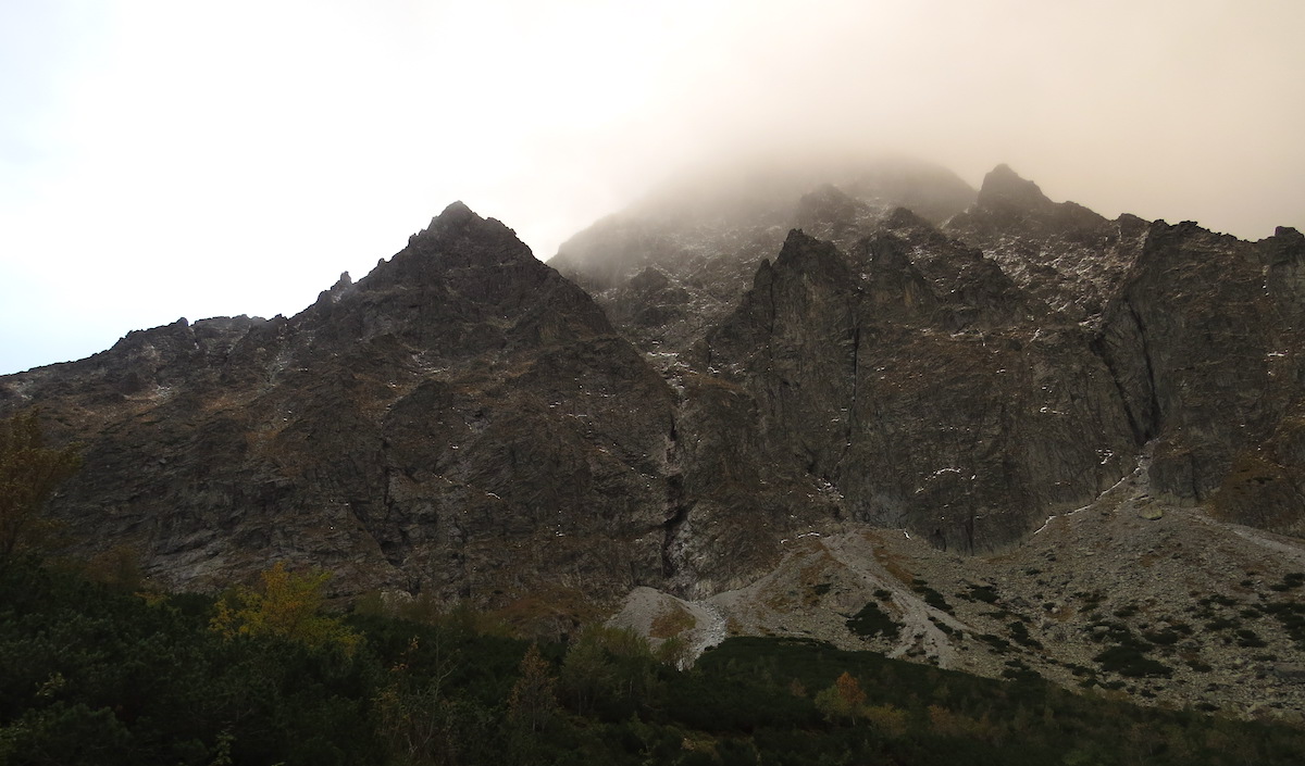 Nemecký rebrík, severní stěna Malého Kežmarského štítu (2513 m).