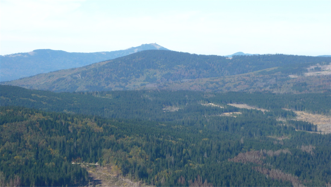 Großer Arber čili Velký Javor (1456m), nejvyšší na Šumavě