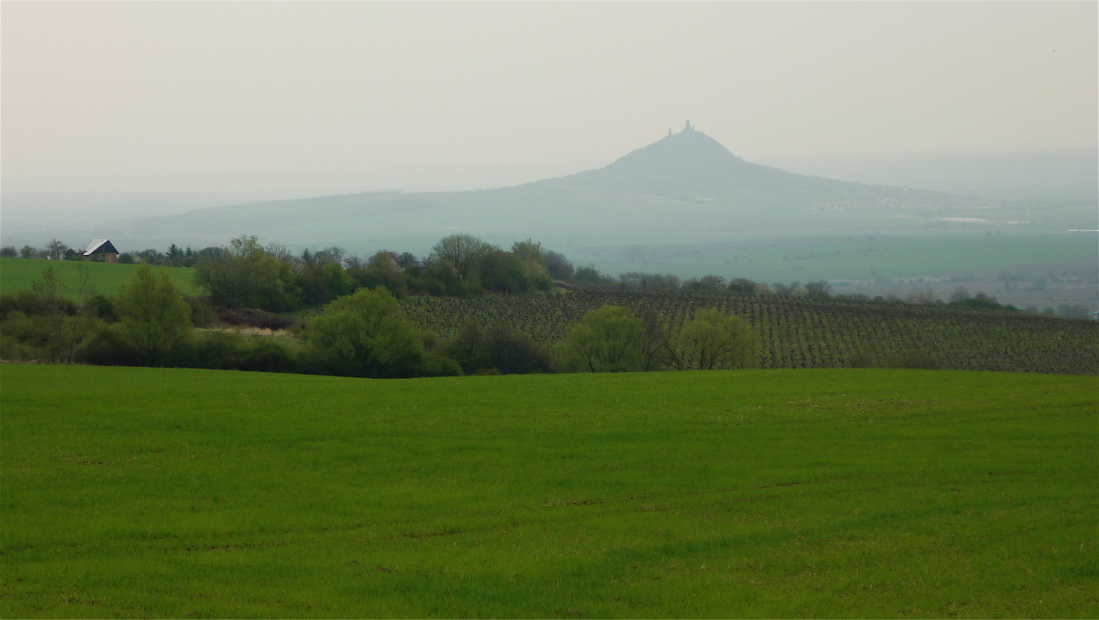 Kopec a hrad Hazmburk (418 m).