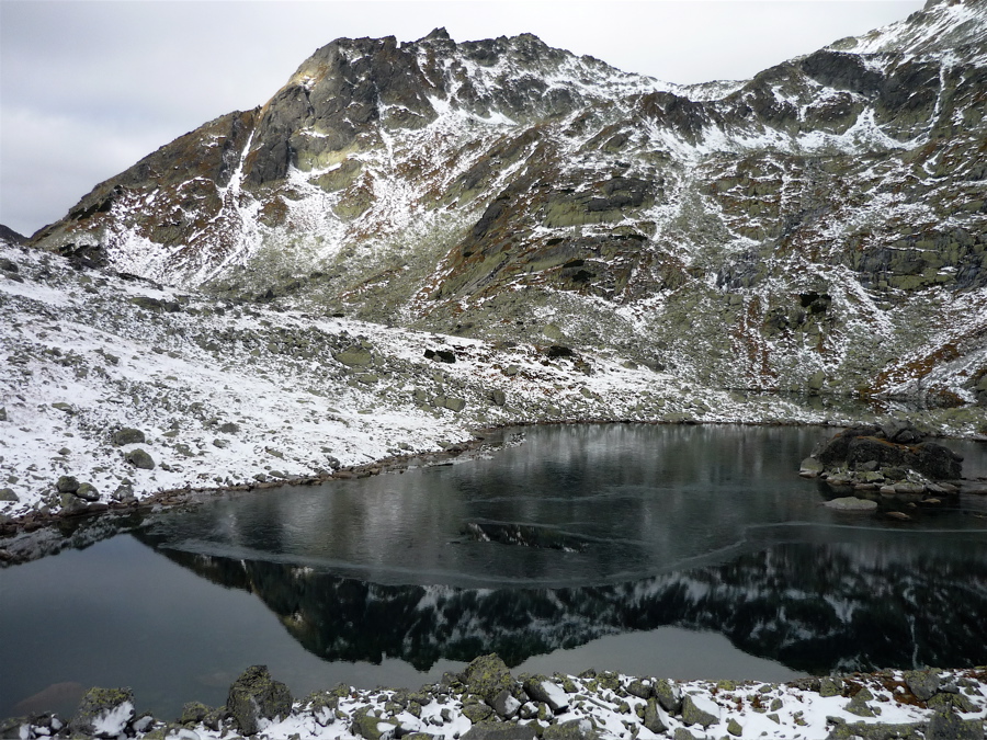 Velké Žabie pleso (1921 m) a Mengusovský volovec.