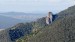Pulpit Rock, čili Kazatelna, vulkanický suk na úbočí Mt Alford.